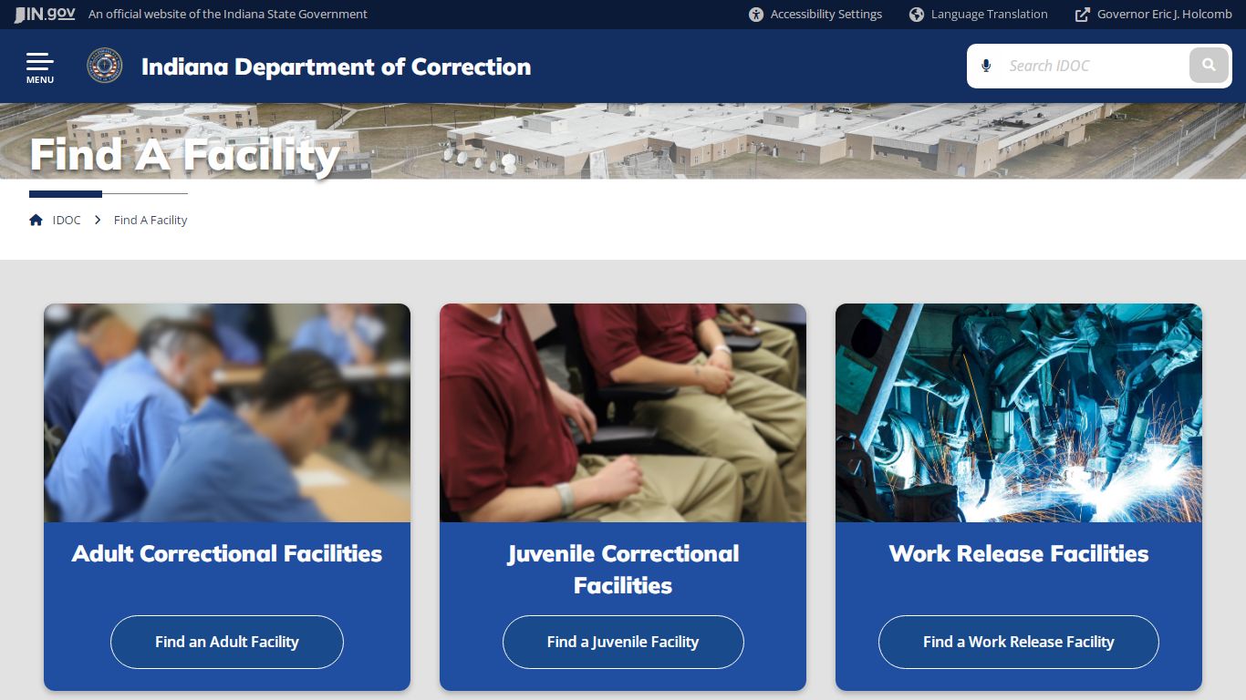 Find A Facility - IDOC